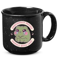 Emotionally Fragile Handle With Care Cute Crying Frog 15oz Campfire Ceramic Mug