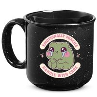 Emotionally Fragile Handle With Care Cute Crying Frog 15oz Campfire Ceramic Mug