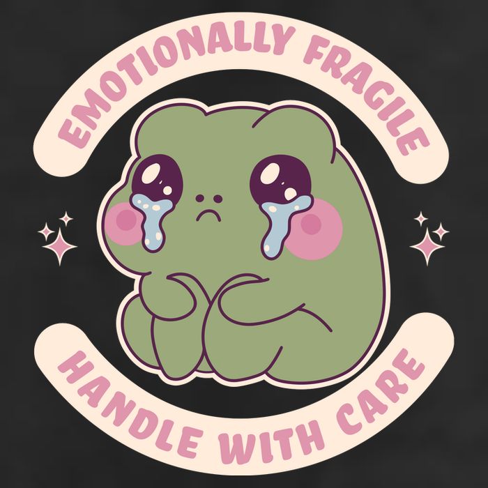 Emotionally Fragile Handle With Care Cute Crying Frog Beanie