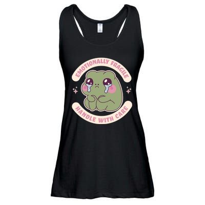 Emotionally Fragile Handle With Care Cute Crying Frog Ladies Essential Flowy Tank