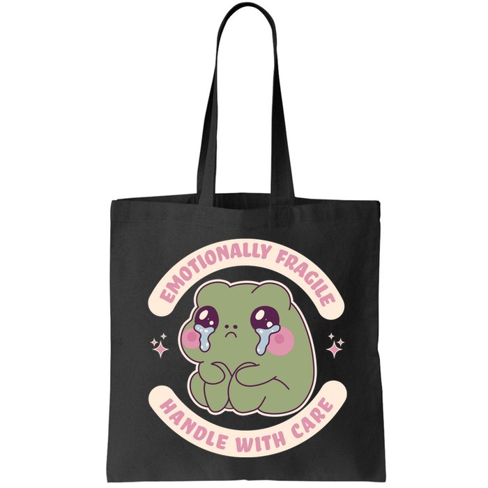 Emotionally Fragile Handle With Care Cute Crying Frog Bag