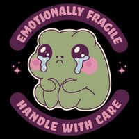 Emotionally Fragile Handle With Care Cute Crying Frog 16oz Travel Tumbler