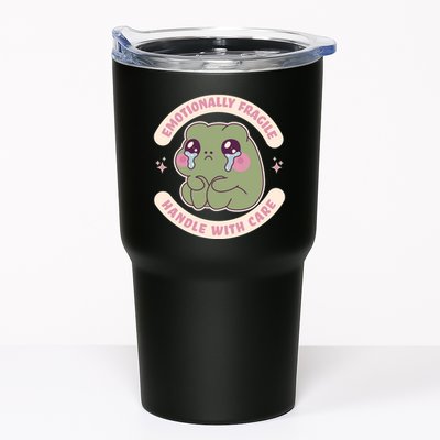 Emotionally Fragile Handle With Care Cute Crying Frog Tumbler