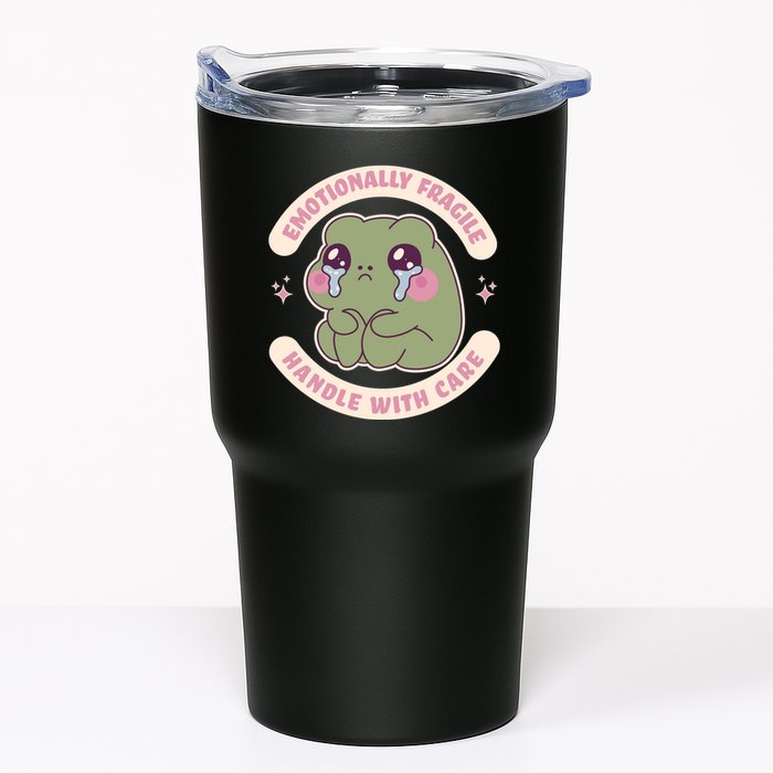 Emotionally Fragile Handle With Care Cute Crying Frog Tumbler