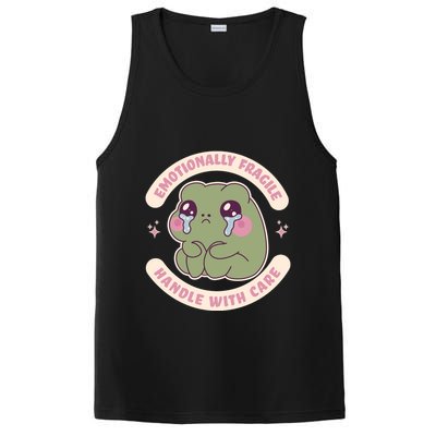 Emotionally Fragile Handle With Care Cute Crying Frog PosiCharge Competitor Tank