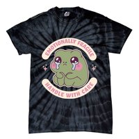 Emotionally Fragile Handle With Care Cute Crying Frog Tie-Dye T-Shirt