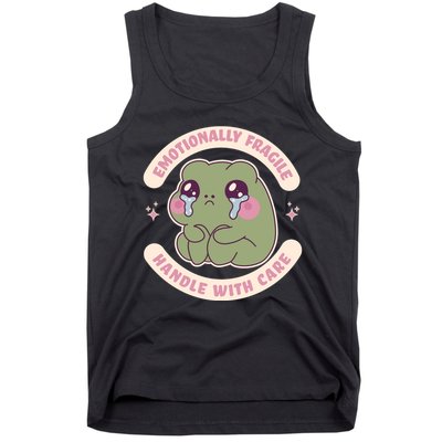 Emotionally Fragile Handle With Care Cute Crying Frog Tank Top