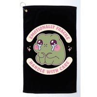 Emotionally Fragile Handle With Care Cute Crying Frog Golf Towel