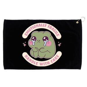 Emotionally Fragile Handle With Care Cute Crying Frog Grommeted Golf Towel