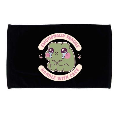 Emotionally Fragile Handle With Care Cute Crying Frog Microfiber Hand Towel