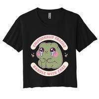 Emotionally Fragile Handle With Care Cute Crying Frog Crop Top