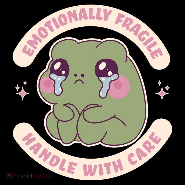 Emotionally Fragile Handle With Care Cute Crying Frog Crop Top