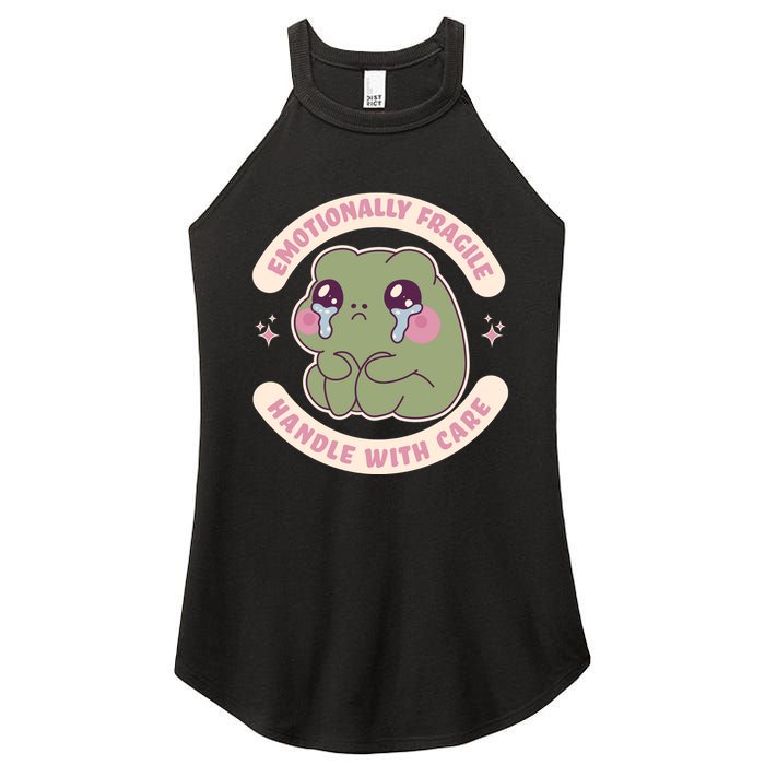 Emotionally Fragile Handle With Care Cute Crying Frog Women's Perfect Tri Rocker Tank