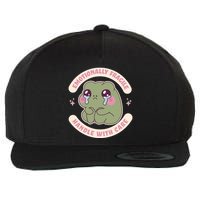 Emotionally Fragile Handle With Care Cute Crying Frog Wool Snapback Cap