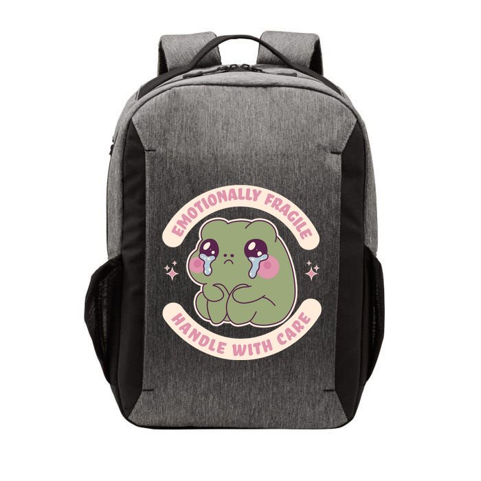 Emotionally Fragile Handle With Care Cute Crying Frog Vector Backpack