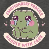 Emotionally Fragile Handle With Care Cute Crying Frog Vector Backpack