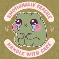 Emotionally Fragile Handle With Care Cute Crying Frog Garment-Dyed Women's Muscle Tee