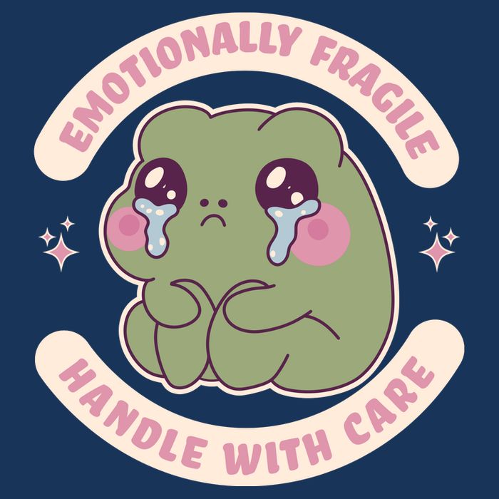 Emotionally Fragile Handle With Care Cute Crying Frog Infant Baby Jersey Bodysuit