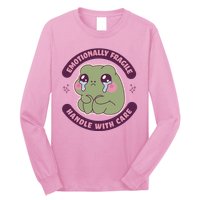 Emotionally Fragile Handle With Care Cute Crying Frog Long Sleeve Shirt