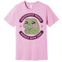 Emotionally Fragile Handle With Care Cute Crying Frog Premium T-Shirt