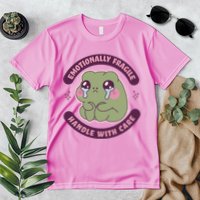 Emotionally Fragile Handle With Care Cute Crying Frog Premium T-Shirt