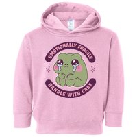 Emotionally Fragile Handle With Care Cute Crying Frog Toddler Hoodie