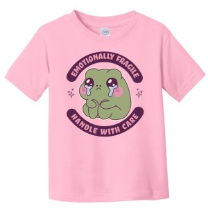 Emotionally Fragile Handle With Care Cute Crying Frog Toddler T-Shirt