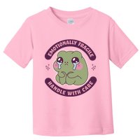 Emotionally Fragile Handle With Care Cute Crying Frog Toddler T-Shirt