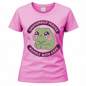 Emotionally Fragile Handle With Care Cute Crying Frog Women's T-Shirt