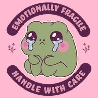 Emotionally Fragile Handle With Care Cute Crying Frog Women's V-Neck T-Shirt
