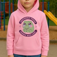 Emotionally Fragile Handle With Care Cute Crying Frog Kids Hoodie