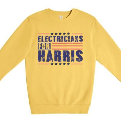 Electricians For Harris President Election 2024 Kamala Cute Gift Premium Crewneck Sweatshirt