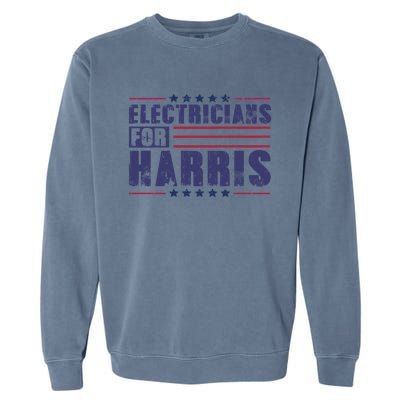 Electricians For Harris President Election 2024 Kamala Cute Gift Garment-Dyed Sweatshirt