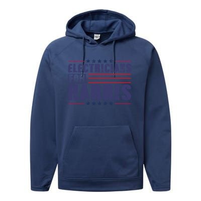 Electricians For Harris President Election 2024 Kamala Cute Gift Performance Fleece Hoodie