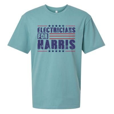 Electricians For Harris President Election 2024 Kamala Cute Gift Sueded Cloud Jersey T-Shirt