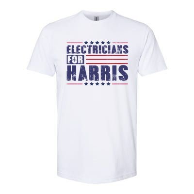 Electricians For Harris President Election 2024 Kamala Cute Gift Softstyle CVC T-Shirt