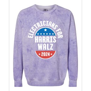 Electricians For Harris Walz 2024 Gift Colorblast Crewneck Sweatshirt