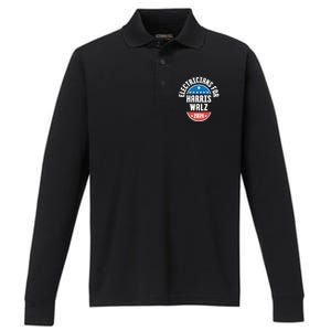 Electricians For Harris Walz 2024 Gift Performance Long Sleeve Polo