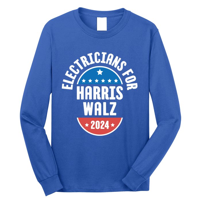 Electricians For Harris Walz 2024 Gift Long Sleeve Shirt