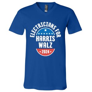 Electricians For Harris Walz 2024 Gift V-Neck T-Shirt