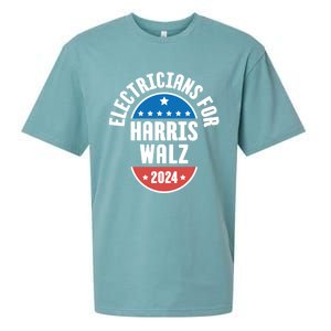 Electricians For Harris Walz 2024 Gift Sueded Cloud Jersey T-Shirt