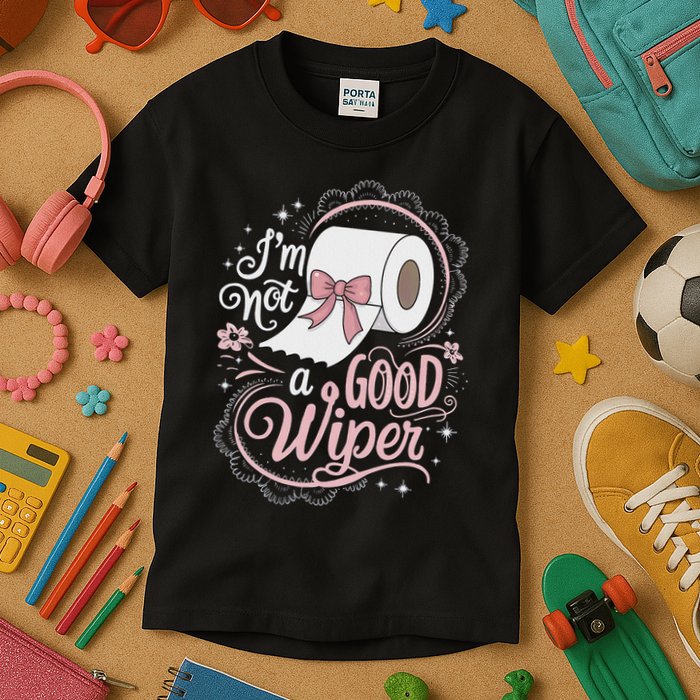 Embarrassing Funny Im Not A Good Wiper Inappropriate Kids T-Shirt