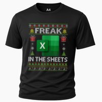 Excel Freak In The Sheets Spreadsheet Ugly Christmas Funny Cooling Performance Crew T-Shirt