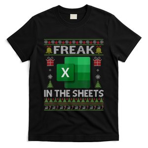 Excel Freak In The Sheets Spreadsheet Ugly Christmas Funny T-Shirt