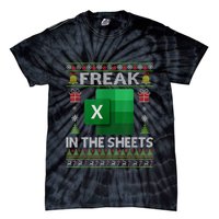 Excel Freak In The Sheets Spreadsheet Ugly Christmas Funny Tie-Dye T-Shirt
