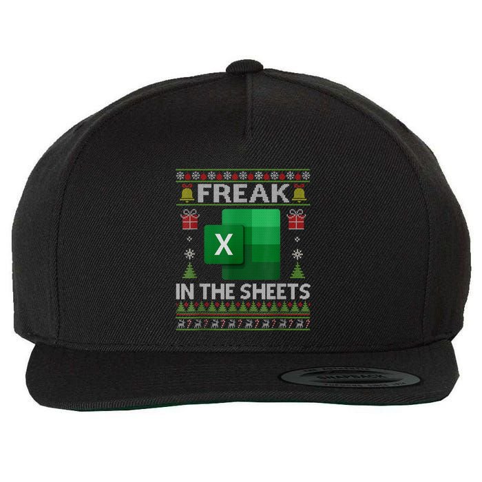 Excel Freak In The Sheets Spreadsheet Ugly Christmas Funny Wool Snapback Cap