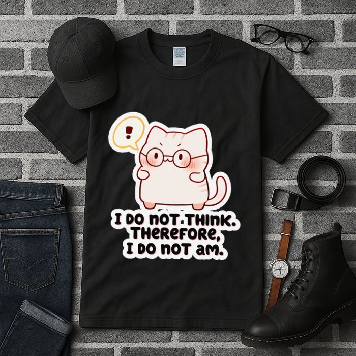 Ellie Furrington I Do Not Think Therefore I Do Not Am. Tall T-Shirt