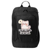 Ellie Furrington I Do Not Think Therefore I Do Not Am. City Backpack