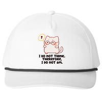 Ellie Furrington I Do Not Think Therefore I Do Not Am. Snapback Five-Panel Rope Hat