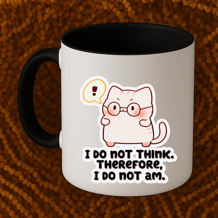 Ellie Furrington I Do Not Think Therefore I Do Not Am. Mug